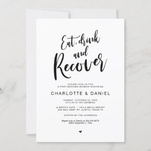 Hochzeit, Essen, Trinken und Recover Brunch Einladung