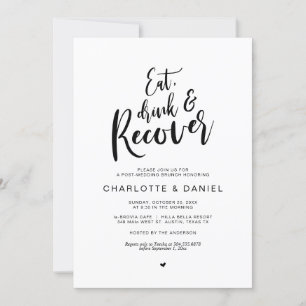 Hochzeit, Essen, Trinken und Recover Brunch Einladung