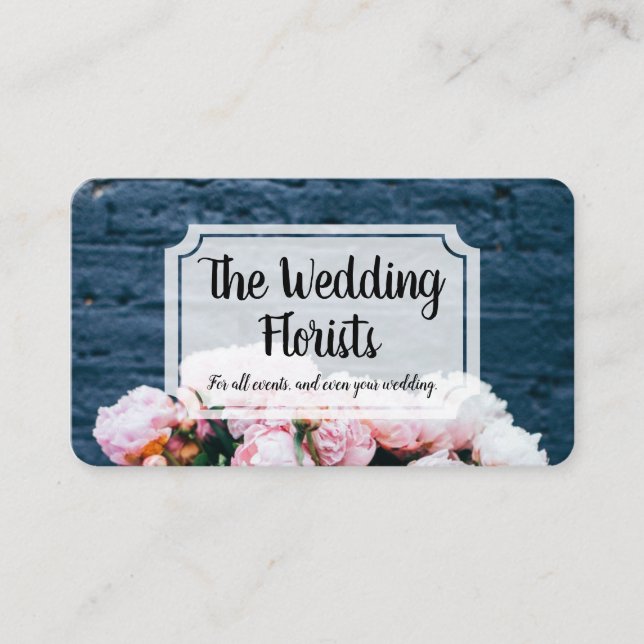 Hochzeit Florist | Eleganter Bouquet von Blume Visitenkarte (Vorderseite)
