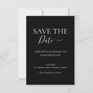 Hochzeit Formales Save the Date Schwarz