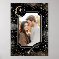 Hochzeit Foto Celestial Black Modern Stars Moon