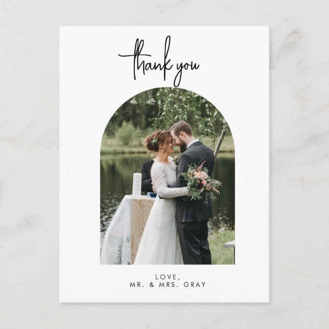 Hochzeit Foto Danke Post Card Postkarte (Vorderseite)