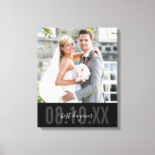 HOCHZEIT FOTO DATE süßer Typ monochrom schwarz Leinwanddruck