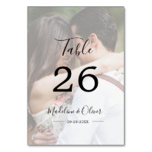 Hochzeit Foto Elegante Moderne Tischnummer