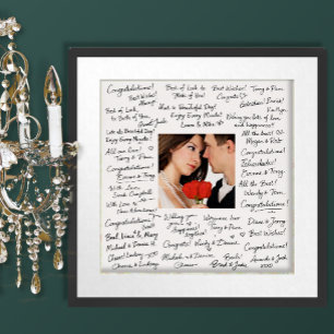 Hochzeit Foto Gäste unterzeichnen Grenzposter Poster