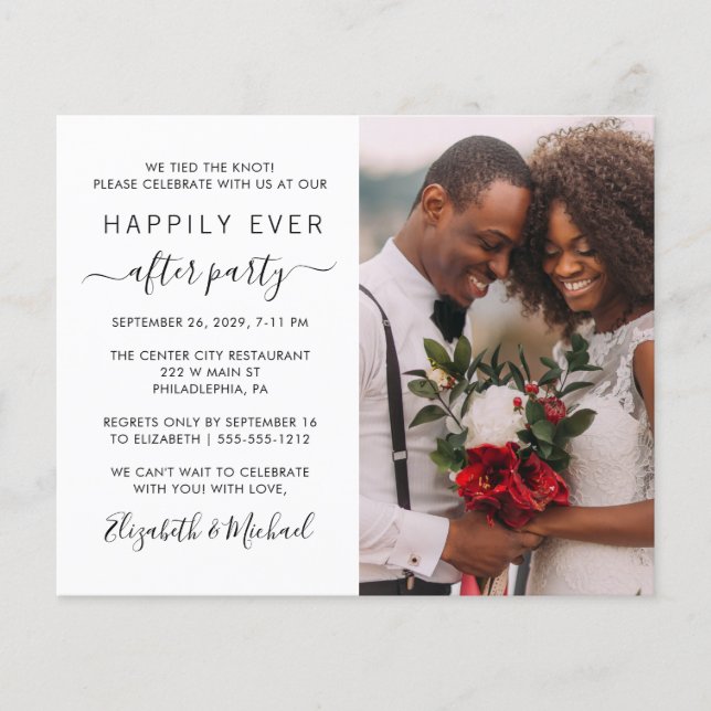 Hochzeit Foto glücklich immer nach der Party Einla Flyer (Vorne)