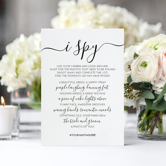 Hochzeit Foto Hunt Game I Spy Game Card Mitteilungskarte (Von Creator hochgeladen)