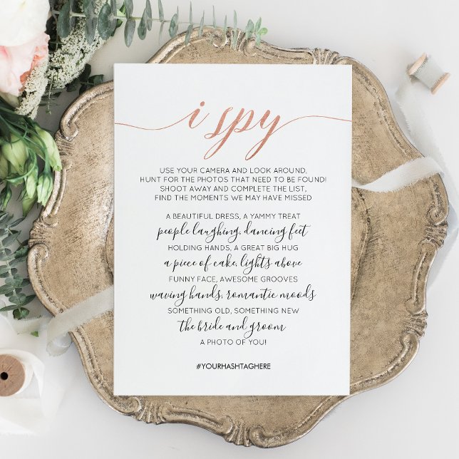 Hochzeit Foto Hunt Game I Spy Game Card Mitteilungskarte (Von Creator hochgeladen)