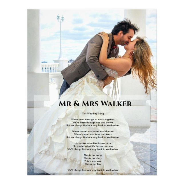 Hochzeit Foto Song Texte Bild (Vorne)
