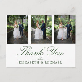 Hochzeit Foto Vielen Dank Elegant Modern Postkarte
