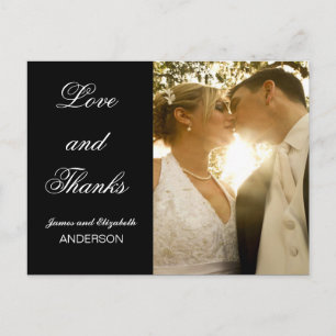 Hochzeit Foto Vielen Dank Hinweis   Postkarte