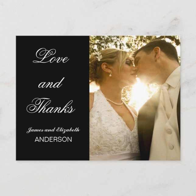 Hochzeit Foto Vielen Dank Hinweis | Postkarte (Vorderseite)