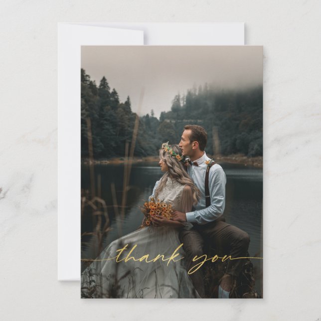 Hochzeit Foto Vielen Dank Postcard Dankeskarte (Vorderseite)