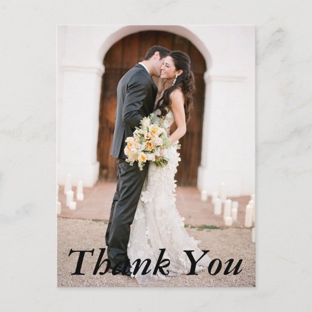 Hochzeit Foto Vielen Dank Postcard Postkarte (Vorderseite)
