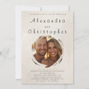 Hochzeit - Foto vorne QR hinten Option editierbar Einladung