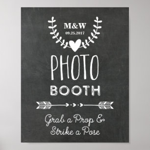 Hochzeit Fotoautomaten Schild Kreidetafel Herzen P