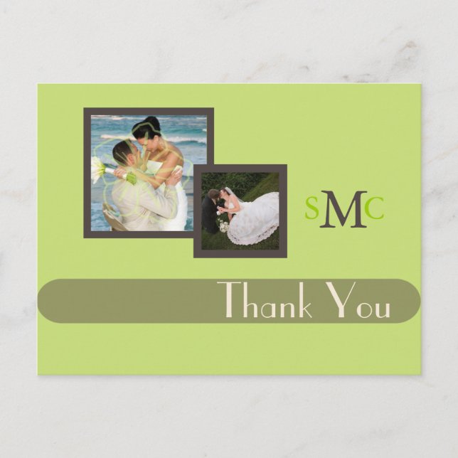 Hochzeit Fotos Danke Postkarten, schlicht Postkarte (Vorderseite)