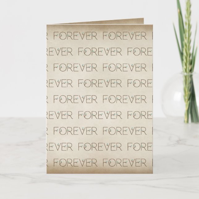 Hochzeit für immer floraler Schriftart auf texturi Karte (Vorderseite)