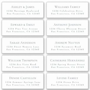 Hochzeit Gastadresse Labels ORDER 6" oder 8"!
