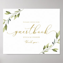 Hochzeit Gästebuch Schild Ätherische Grünanlagen u