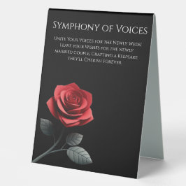 Hochzeit Gästebuch Unterschrift Single Rote Rose- Tischaufsteller
