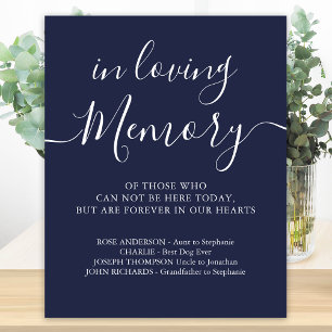 Hochzeit Gedenk Navy Blau In Liebevollem Gedenken Poster