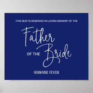 Hochzeit - Gedenksitz für den Brautvater Poster