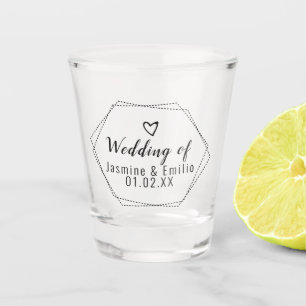 Hochzeit Geometrisches Logo Paare Name Schnapsglas