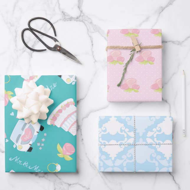 Hochzeit Geschenkpapier Set (Vorderseite)