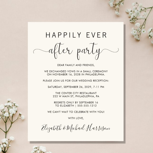 Hochzeit glücklich immer nach dem Party Creme Einl (An affordable wedding announcement + reception invitation without compromising on quality or design)