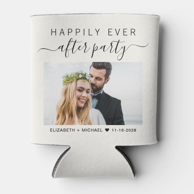 Hochzeit glücklich immer nach dem Party Foto Creme Dosenkühler (Vorderseite)