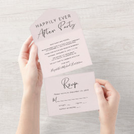Hochzeit glücklich je nach Empfang rosa All In One Einladung