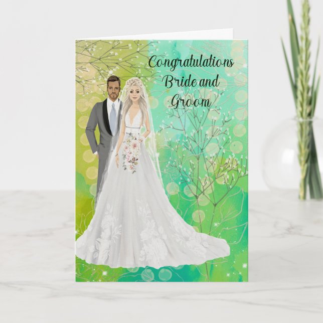 Hochzeit Glückwunsch an Braut und Bräutigam Karte (Vorderseite)