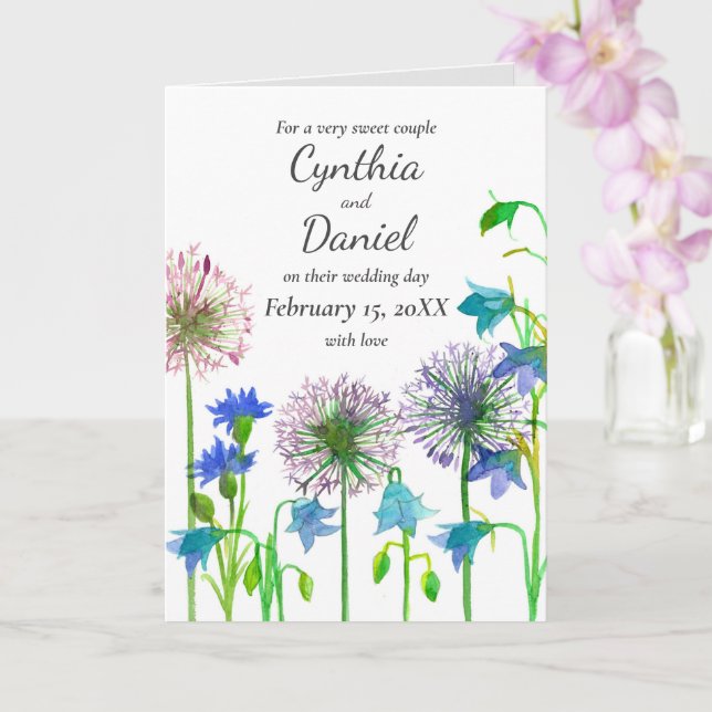 Hochzeit Glückwunsch Bräute Personalisiert Karte (Orchidee)