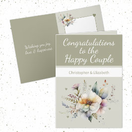 Hochzeit Glückwunsch paaren floralgrün Karte