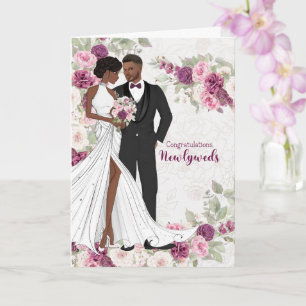 Hochzeit Glückwünsche Afroamerikanische Braut und Karte