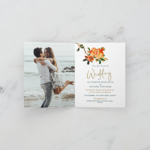 Hochzeit Gold Elegantes Foto Modernes botanisches  Einladung