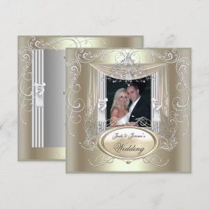 Hochzeit Gold Mint Silber Verziert Elegant Einladung