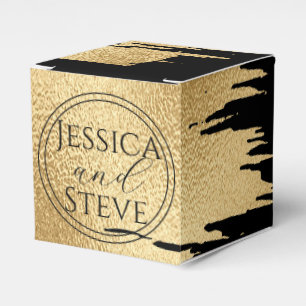 Hochzeit Gold und Schwarz Klassisch Geschenkschachtel
