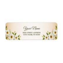 Hochzeit Golden Weiße Florale Pfirsich Rücksendead