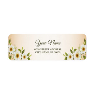 Hochzeit Golden Weiße Florale Pfirsich Rücksendead