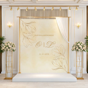 Hochzeit goldene Blume im Hintergrund Wandteppich