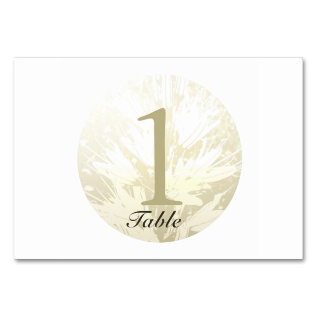 Hochzeit Goldene Blume Personalisierte Tafelkarte  Tischnummer (Vorderseite)