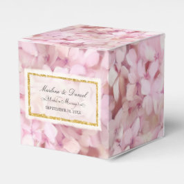 Hochzeit Hübsche rosa Imitate Gold Hydrangea Blume Geschenkschachtel