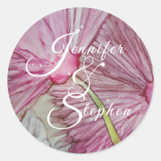 Hochzeit Hübscher Blume Runder Aufkleber