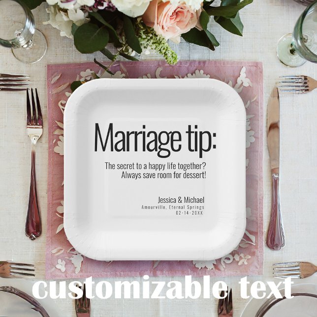 💍 Hochzeit Humorvolles Minimalistisches Elegant Pappteller (Square Paper Plate from the Elegance Collection – a whimsically delightful addition to your wedding )