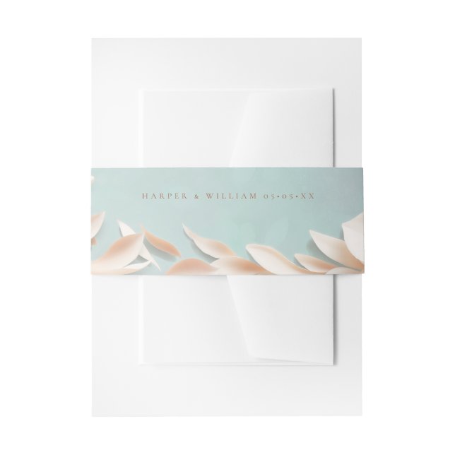 Hochzeit im Aqua- und Rosa-Stil Einladungsbanderole (Vorderseite Beispiel)
