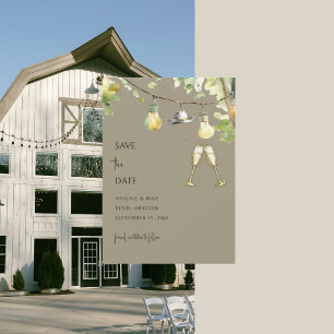 Hochzeit im Country Stil Cowboyhut Taupe Save-the- Save The Date