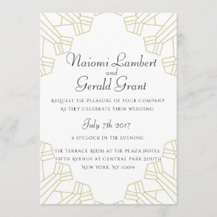 Hochzeit im Gilded Age - Weiß Einladung