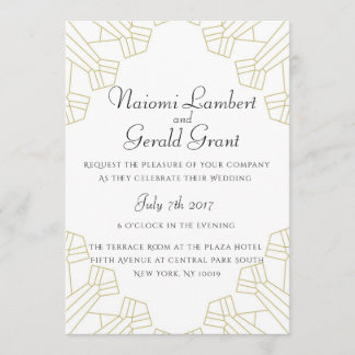 Hochzeit im Gilded Age - Weiß Einladung